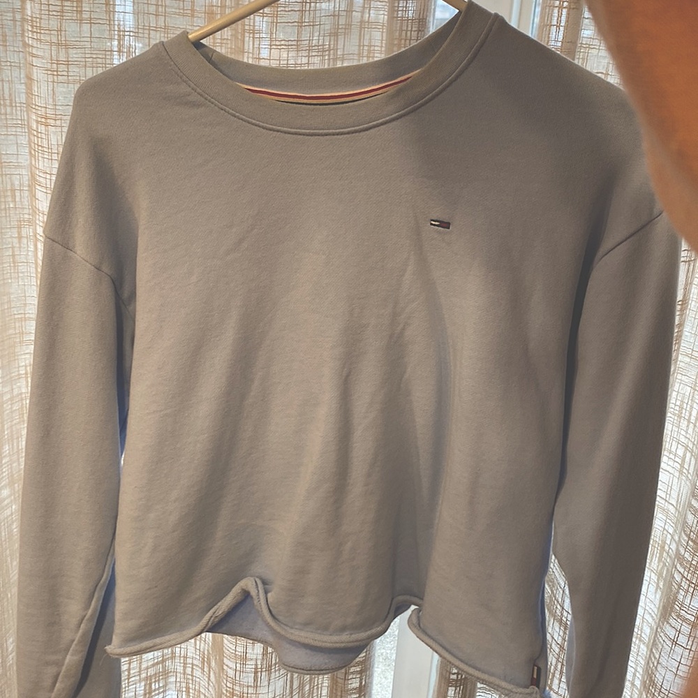 Tommy Hilfiger small light blue, long sleeved, cropped crew neck - Picture 1 of 5